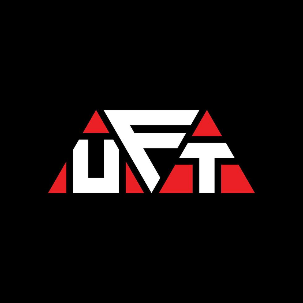 design de logotipo de letra de triângulo uft com forma de triângulo. monograma de design de logotipo de triângulo uft. modelo de logotipo de vetor de triângulo uft com cor vermelha. uft logotipo triangular logotipo simples, elegante e luxuoso. uft