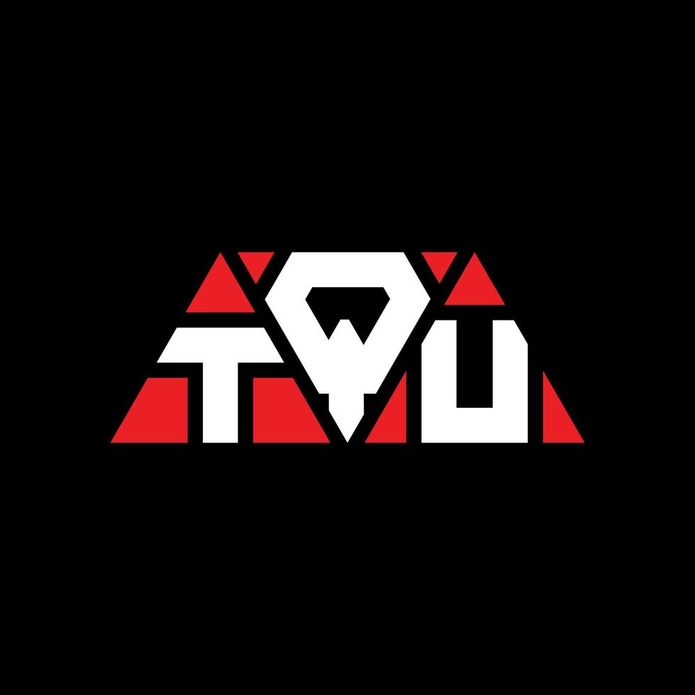 design de logotipo de letra de triângulo tqu com forma de triângulo. monograma de design de logotipo de triângulo tqu. modelo de logotipo de vetor de triângulo tqu com cor vermelha. tqu logotipo triangular logotipo simples, elegante e luxuoso. tq