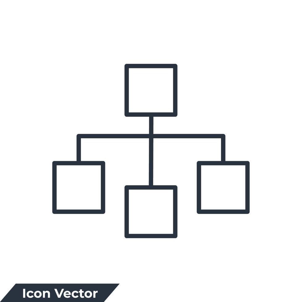 fluxograma ícone logotipo ilustração vetorial. modelo de símbolo de organograma para coleção de design gráfico e web vetor