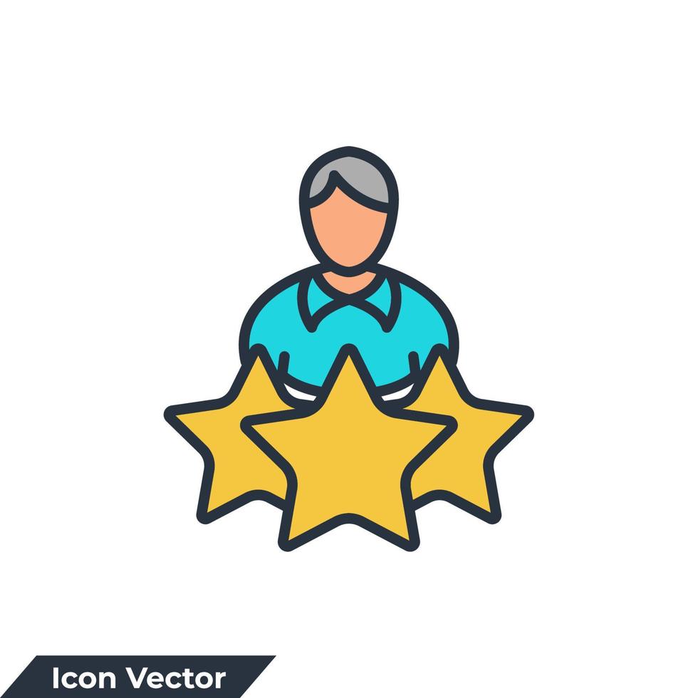 experiência ícone ilustração em vetor logotipo. pessoas com modelo de símbolo de estrelas para coleção de design gráfico e web