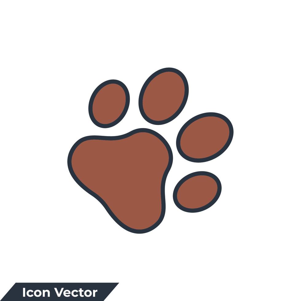 ilustração em vetor fauna ícone logotipo. modelo de símbolo de impressão de pata para coleção de design gráfico e web