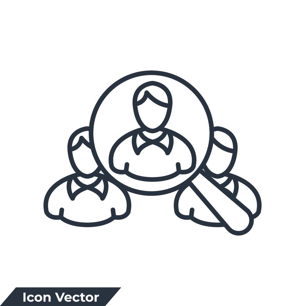 ilustração em vetor recrutamento ícone logotipo. modelo de símbolo de recursos humanos para coleção de design gráfico e web