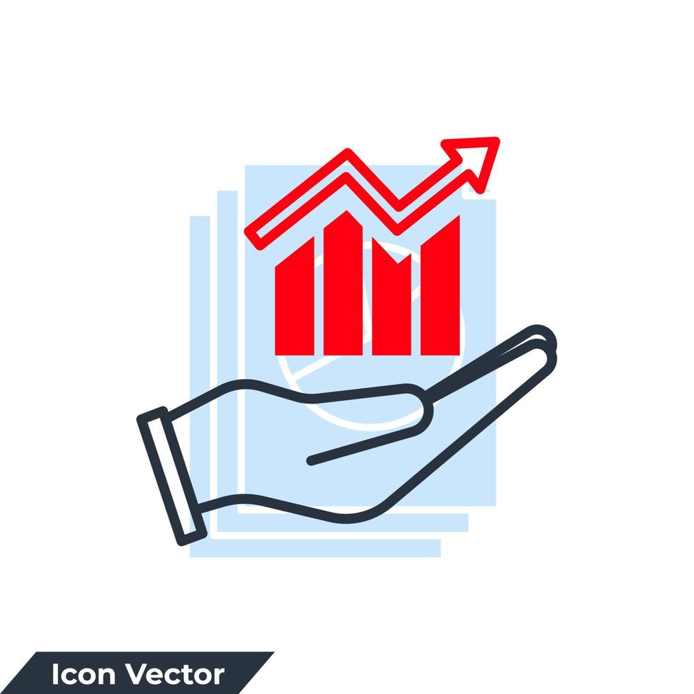 ilustração em vetor crescimento ícone logotipo. modelo de símbolo de gráfico de barras para coleção de design gráfico e web