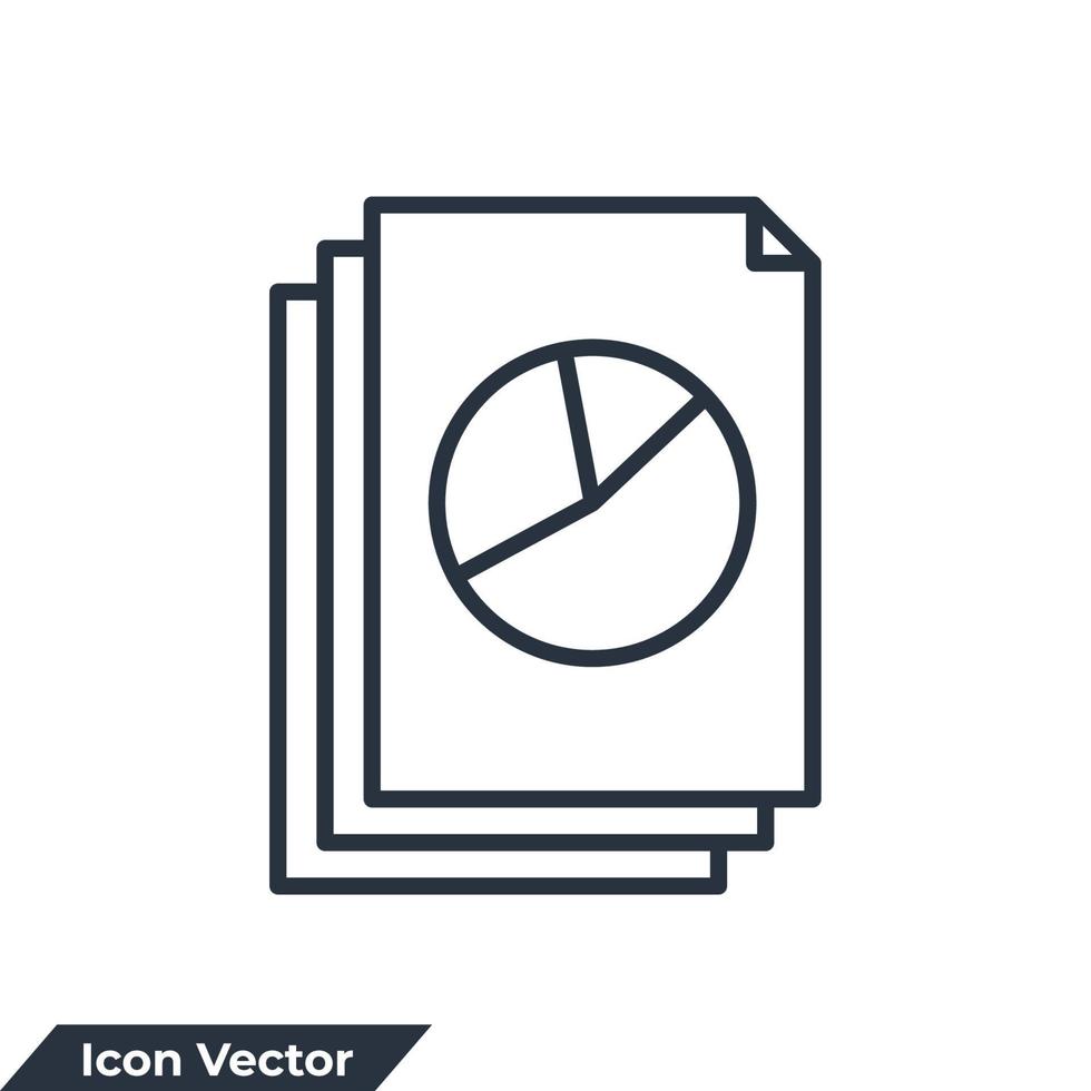 ilustração em vetor documento ícone logotipo. modelo de símbolo de papel para coleção de design gráfico e web