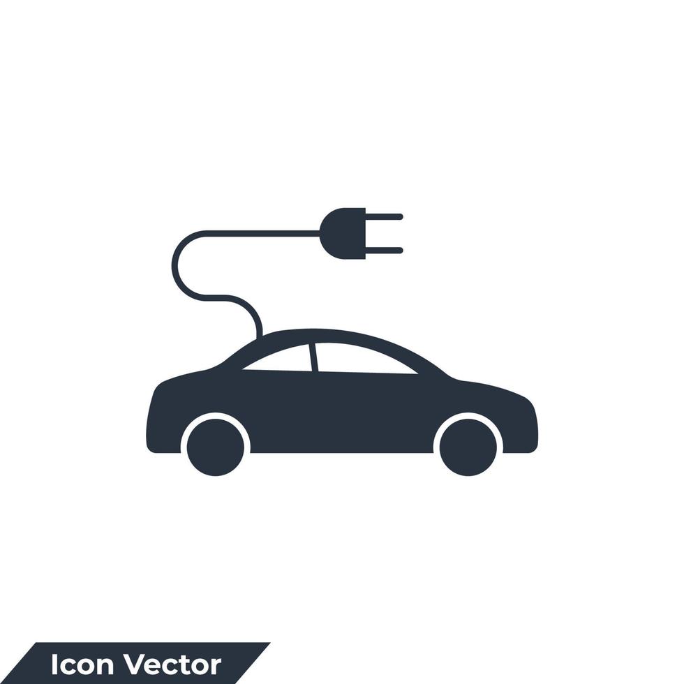 ilustração em vetor logotipo ícone carro elétrico. modelo de símbolo de cabo de automóvel elétrico para coleção de design gráfico e web