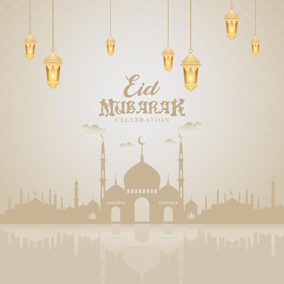 design de postagem de mídia social de celebração de eid mubarak vetor