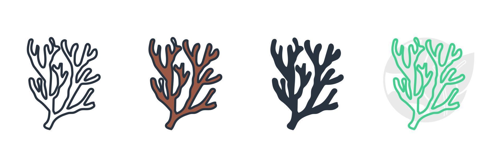 ilustração em vetor logotipo ícone coral. belo modelo de símbolo de flora subaquática para coleção de design gráfico e web
