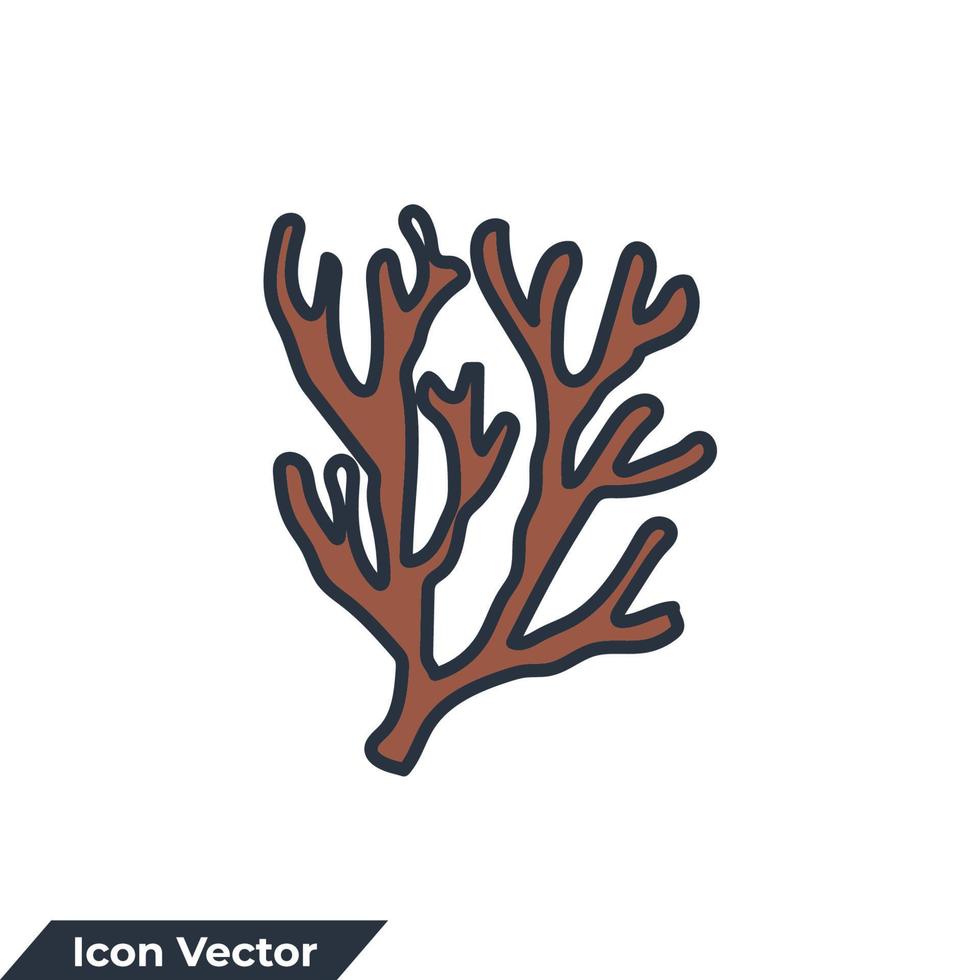ilustração em vetor logotipo ícone coral. belo modelo de símbolo de flora subaquática para coleção de design gráfico e web