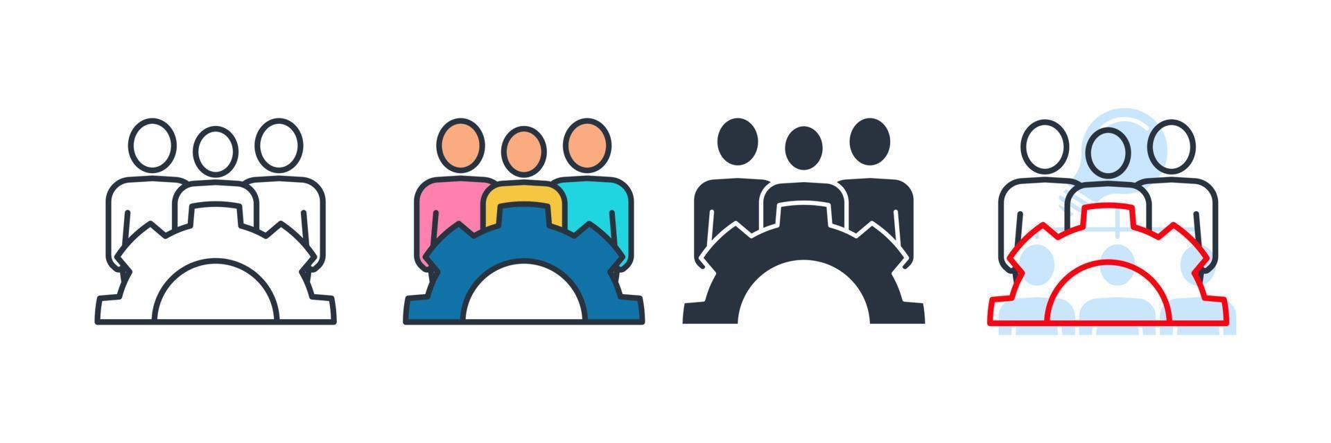 ilustração em vetor logotipo ícone do grupo de trabalho. modelo de símbolo de equipe de gerenciamento para coleção de design gráfico e web