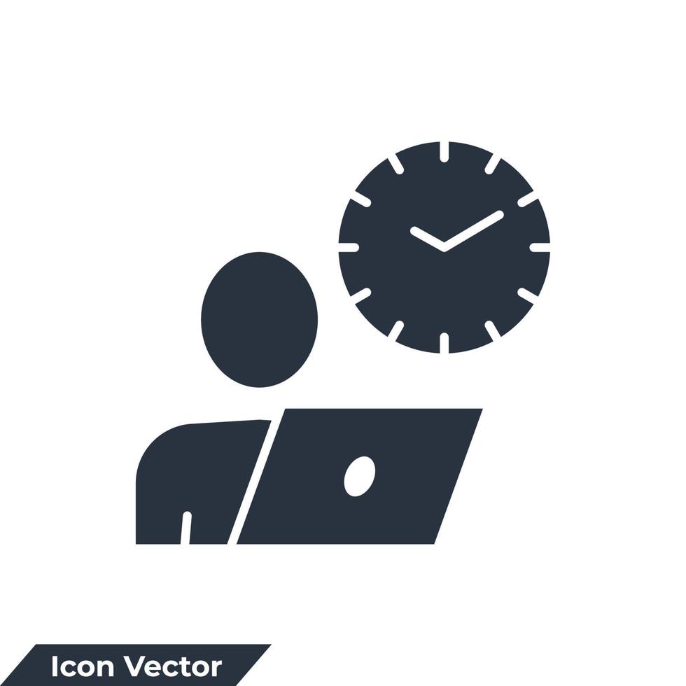 ilustração em vetor pessoa hora ícone logotipo. modelo de símbolo de trabalho a tempo parcial para coleção de design gráfico e web
