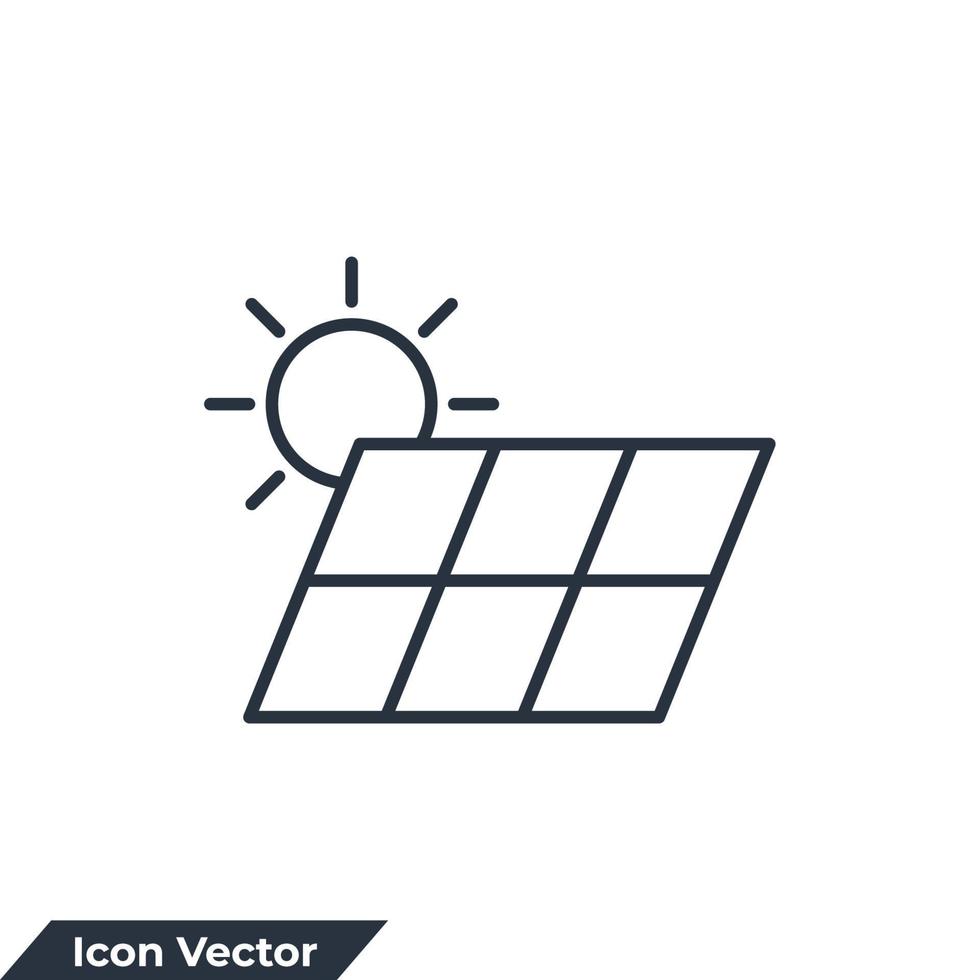 ilustração em vetor logotipo ícone energia solar. modelo de símbolo de painéis solares para coleção de design gráfico e web