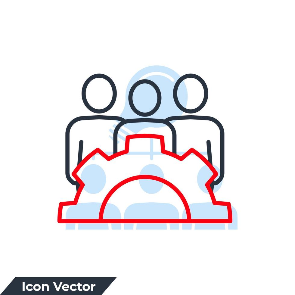 ilustração em vetor logotipo ícone do grupo de trabalho. modelo de símbolo de equipe de gerenciamento para coleção de design gráfico e web