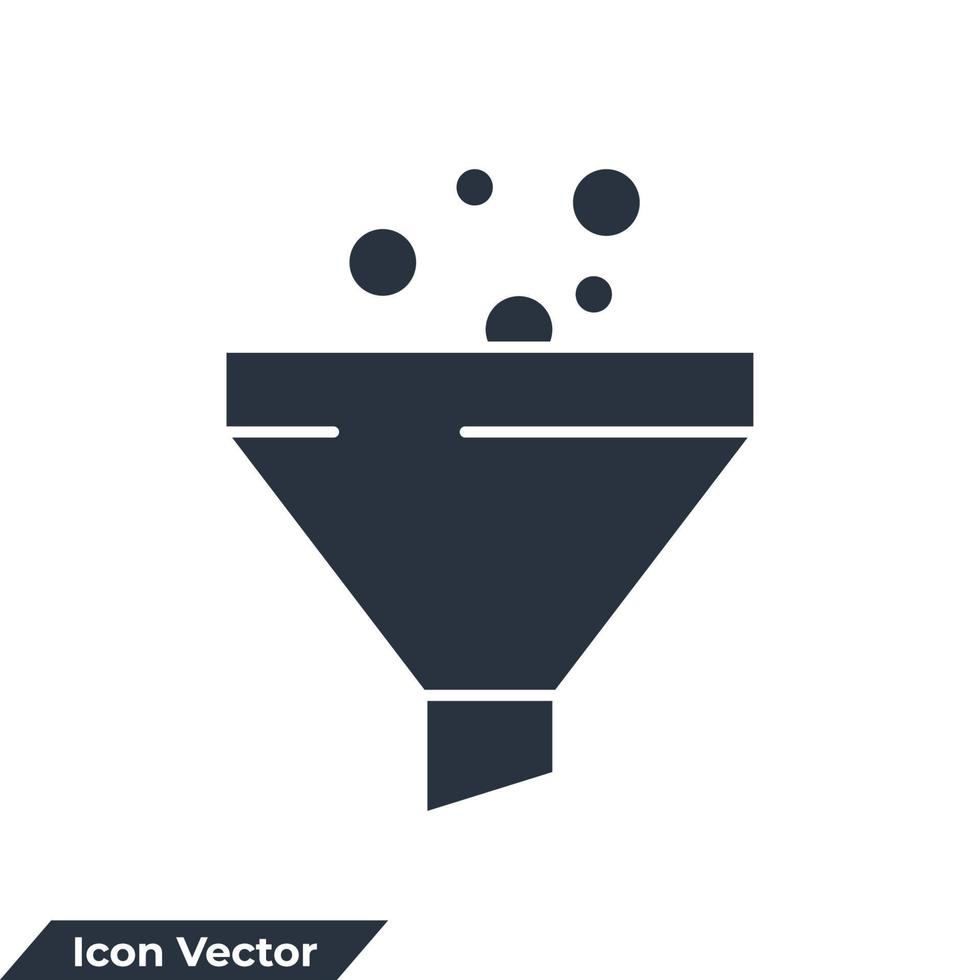 ilustração em vetor logotipo ícone funil. modelo de símbolo de filtro de dados para coleção de design gráfico e web