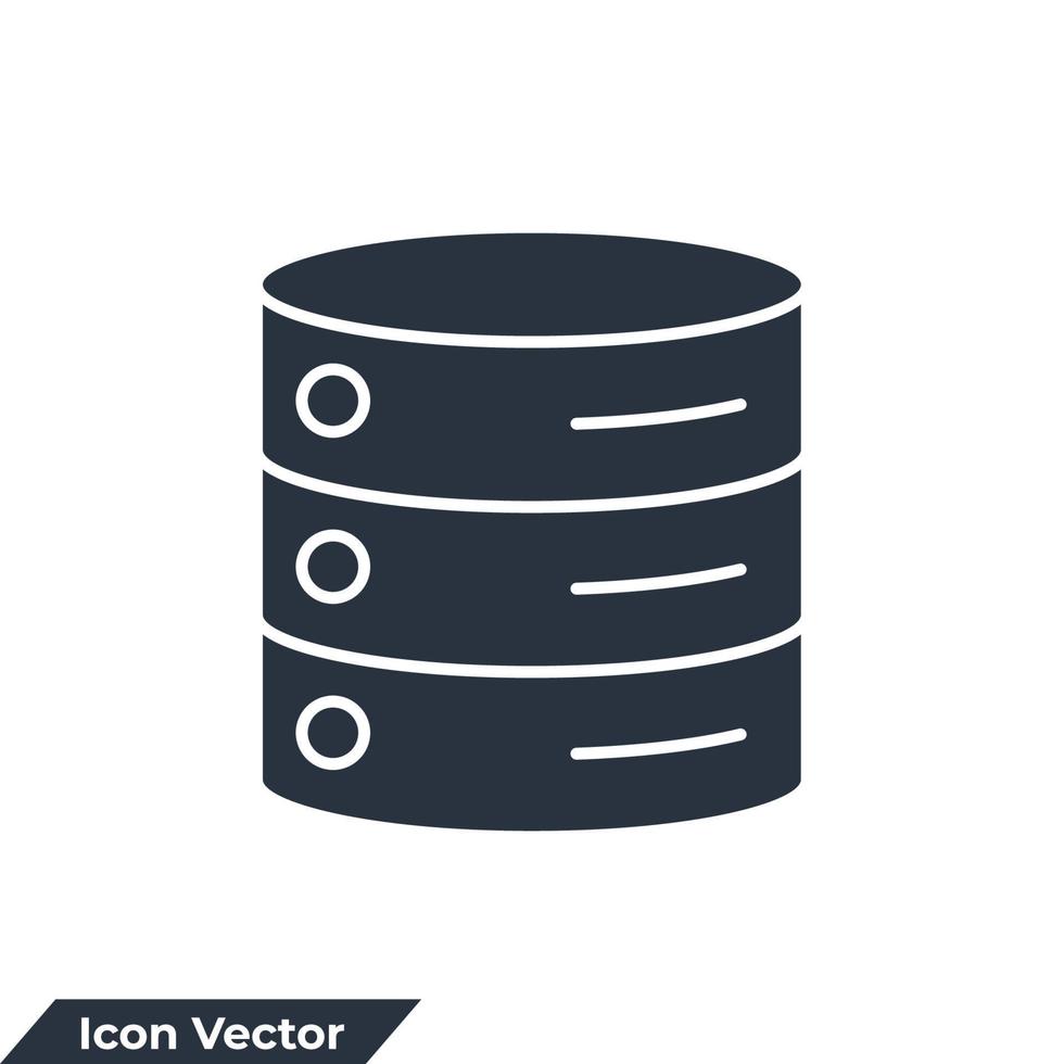 ilustração em vetor logotipo ícone banco de dados. modelo de símbolo de armazenamento de banco de dados para coleção de design gráfico e web