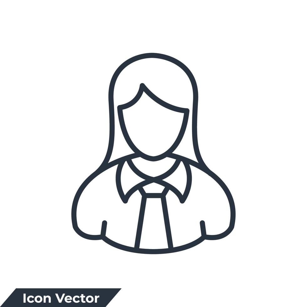 ilustração em vetor logotipo empresária ícone. modelo de símbolo feminino de avatar para coleção de design gráfico e web