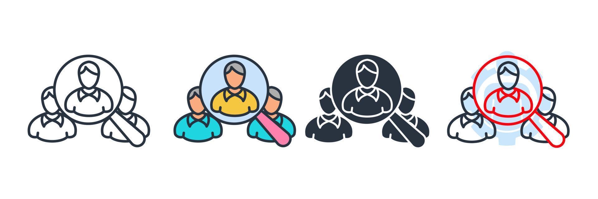 ilustração em vetor recrutamento ícone logotipo. modelo de símbolo de recursos humanos para coleção de design gráfico e web