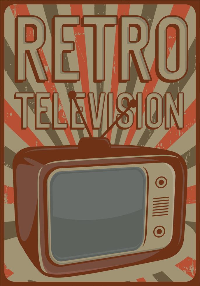 cartaz de televisão retrô vetor