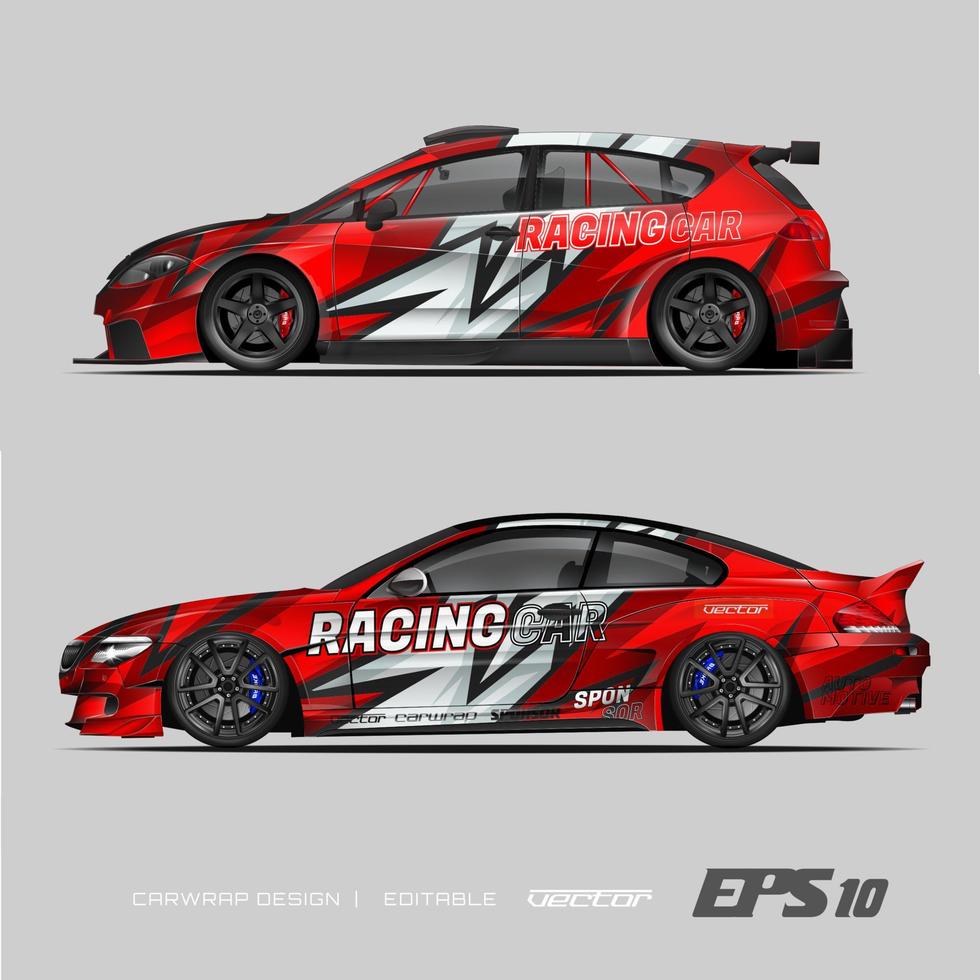 design de envoltório de carro design moderno de fundo de corrida para envoltório de veículo, carro de corrida, rally, etc vetor