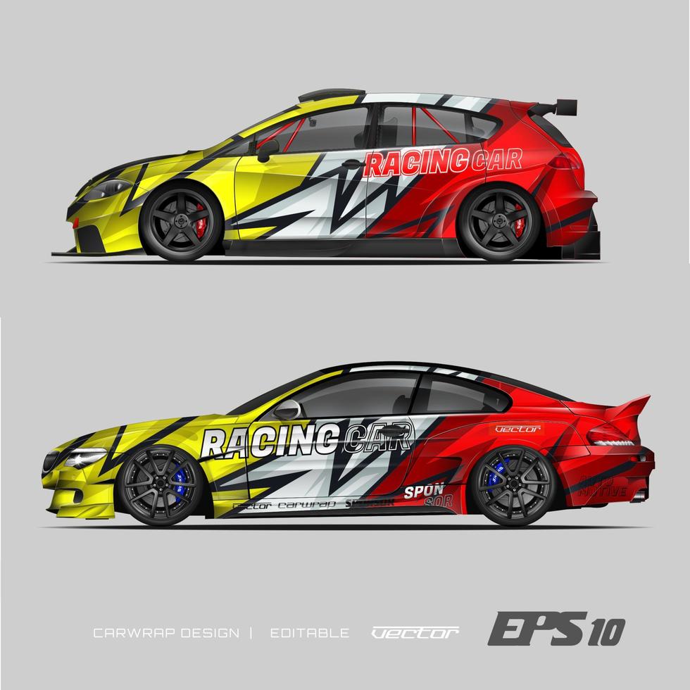 design de envoltório de carro design moderno de fundo de corrida para envoltório de veículo, carro de corrida, rally, etc vetor