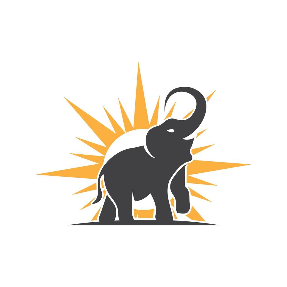 design de ilustração vetorial de modelo de logotipo de elefante vetor