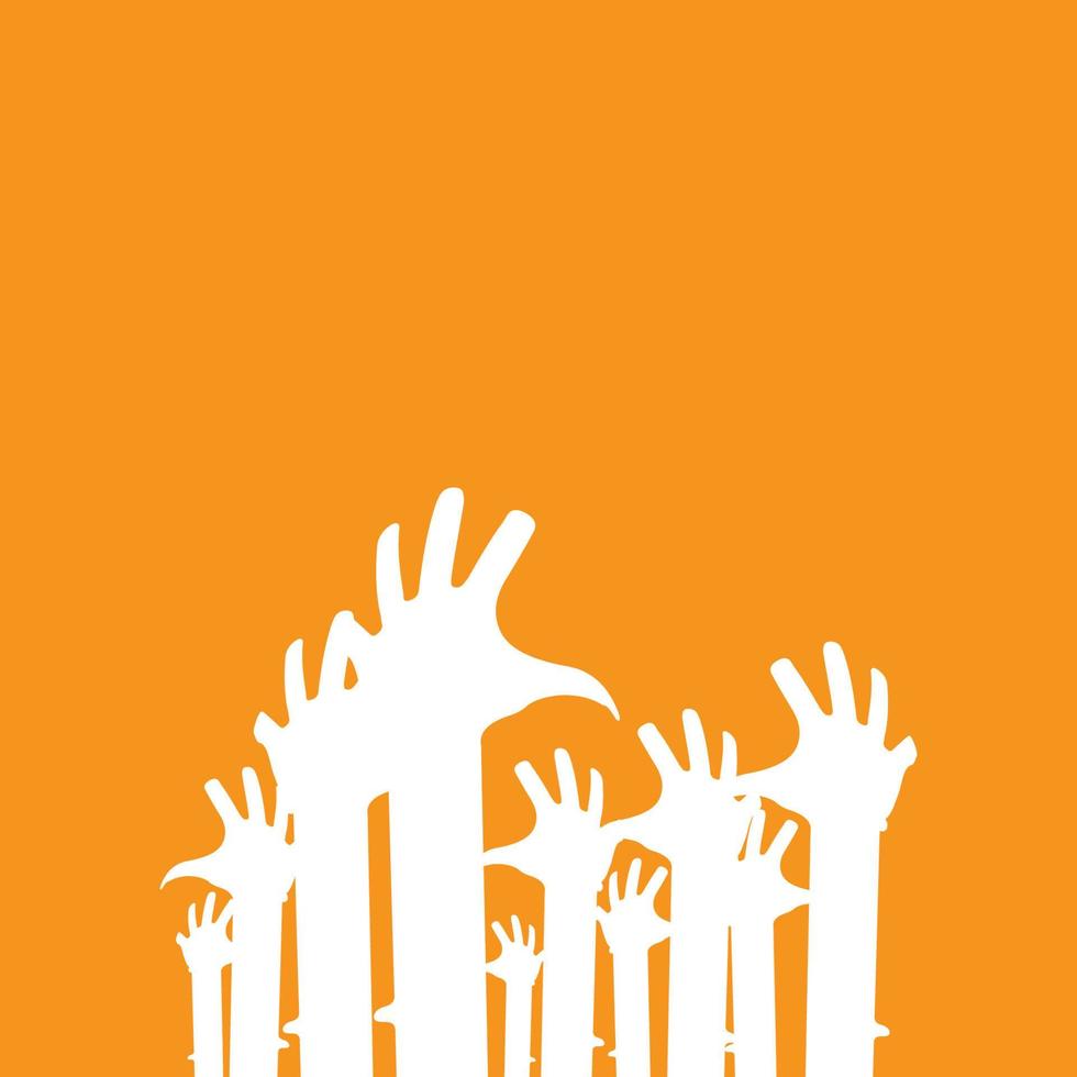 design de ilustração vetorial de logotipo de cuidados comunitários de símbolo de mão vetor