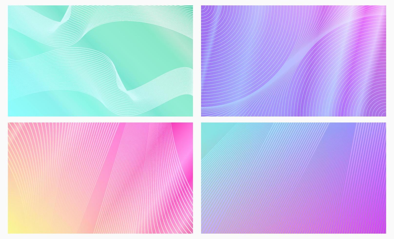 brilhante fundo gradiente com padrão de listras. estilo abstrato, moderno e colorido. branco, verde roxo, rosa e azul. adequado para papel de parede, banner, plano de fundo ou folheto vetor