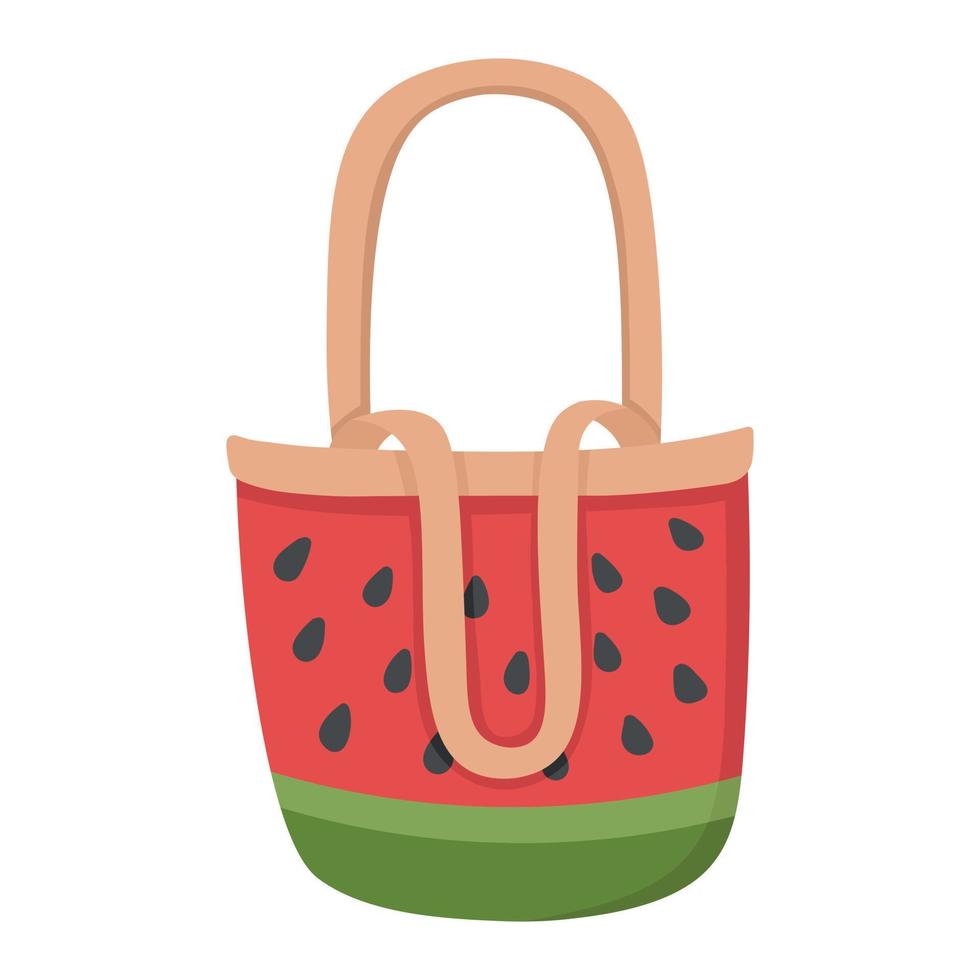 uma bolsa prática para ir à praia ou fazer compras. doodle clipart plano. todos os objetos são repintados. vetor