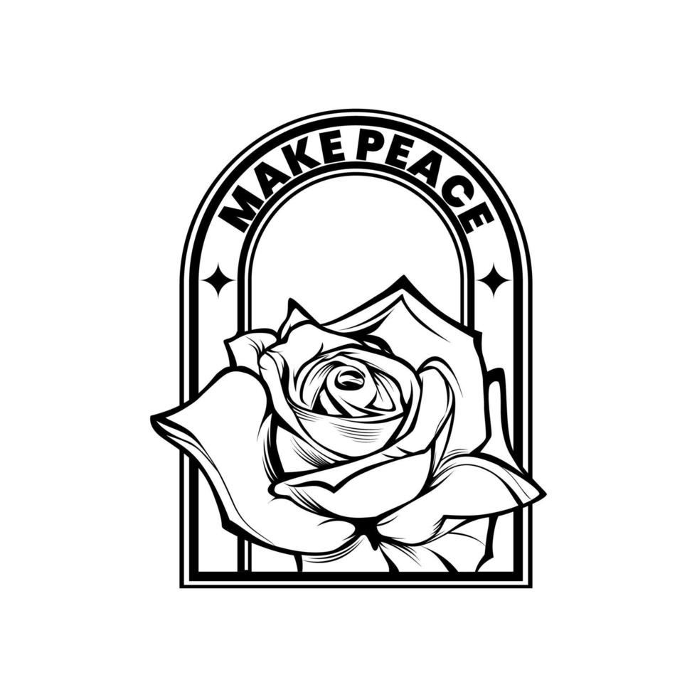 design de vetor de logotipo de flor rosa em estilo de arte de linha, muito bom para perfis de negócios ou outras necessidades de ilustração