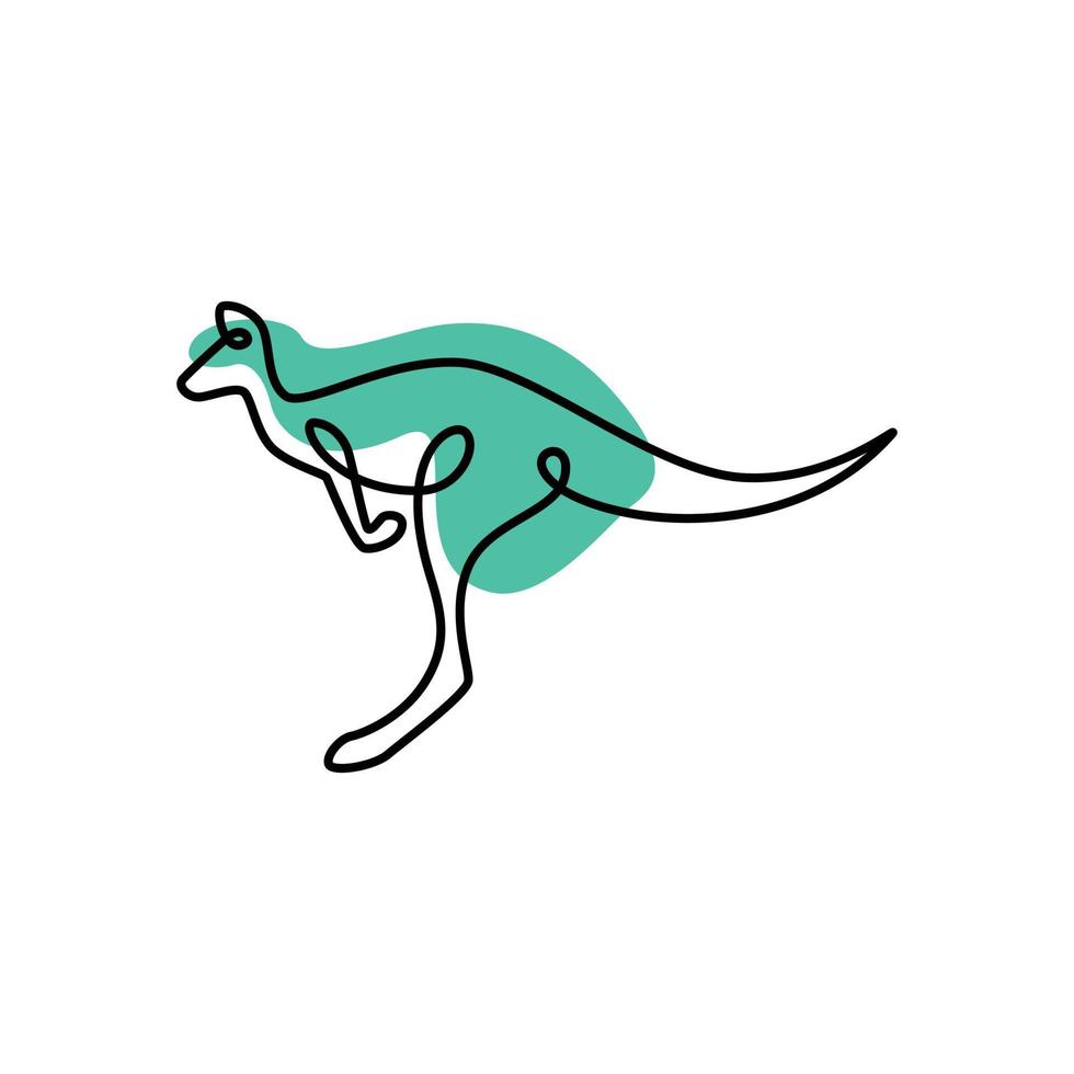 logotipo monoline canguru vetor