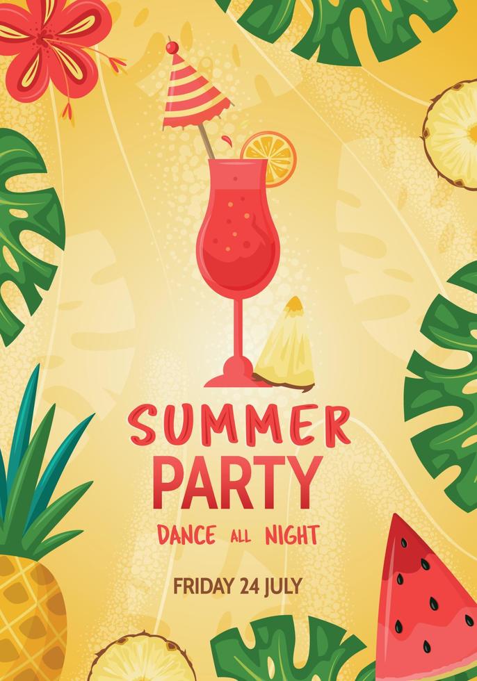 design de banners de layout de fundo de festa de verão colorido vetor