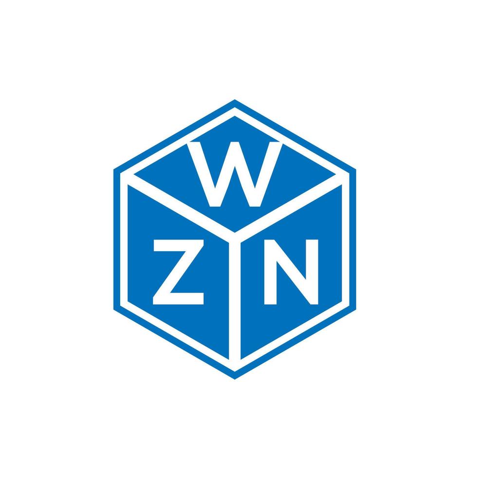 design de logotipo de carta wzn em fundo preto. conceito de logotipo de letra de iniciais criativas wzn. design de letra wzn. vetor