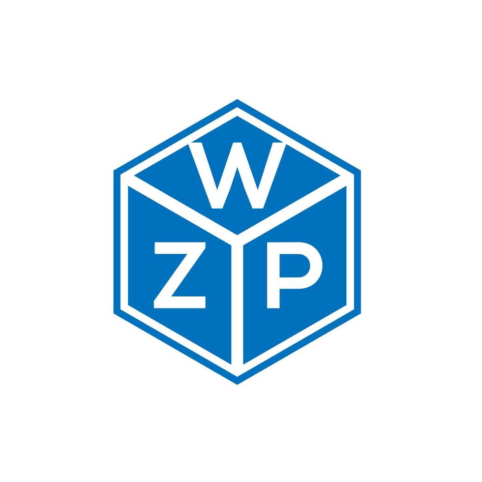 design de logotipo de carta wzp em fundo preto. conceito de logotipo de letra de iniciais criativas wzp. design de letra wzp. vetor