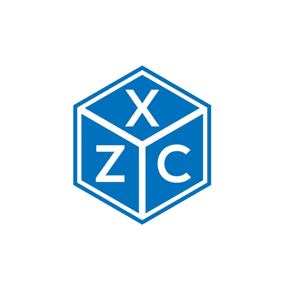 design de logotipo de carta xzc em fundo preto. conceito de logotipo de letra de iniciais criativas xzc. design de letras xzc. vetor