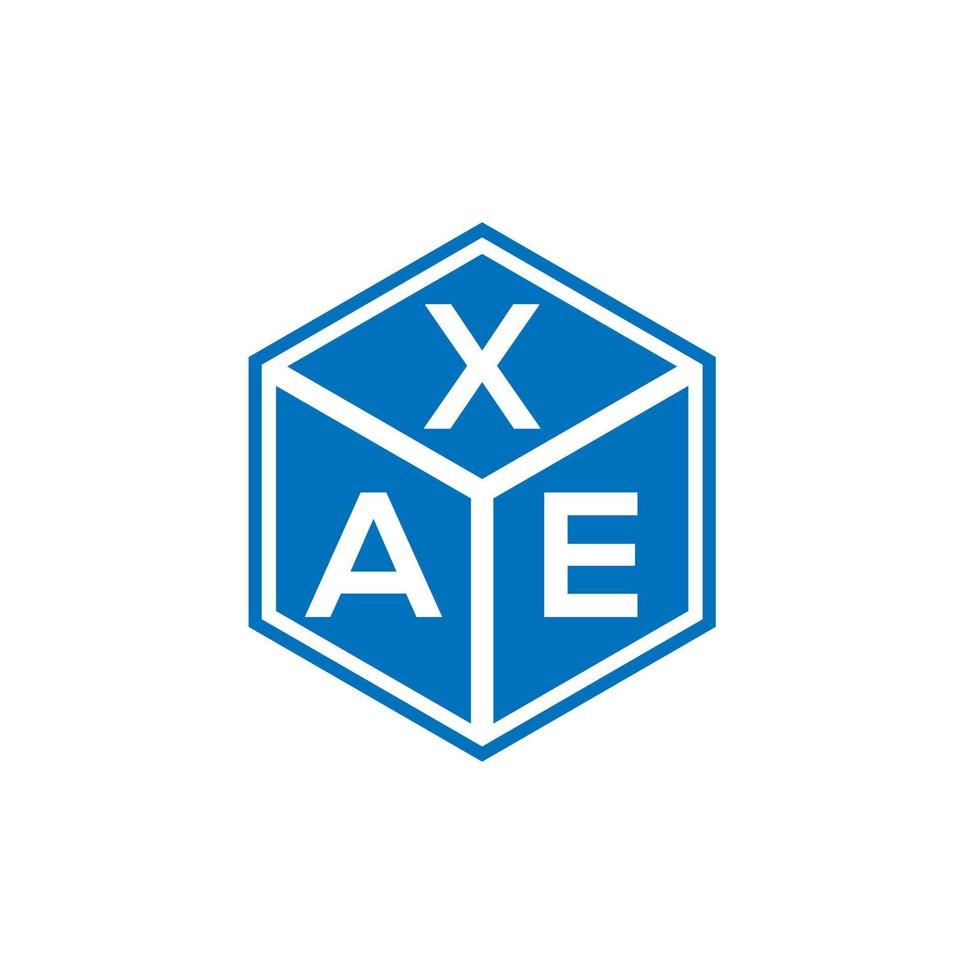 Xae carta logotipo design em fundo preto. conceito de logotipo de letra de iniciais criativas xae. design de letra xae. vetor