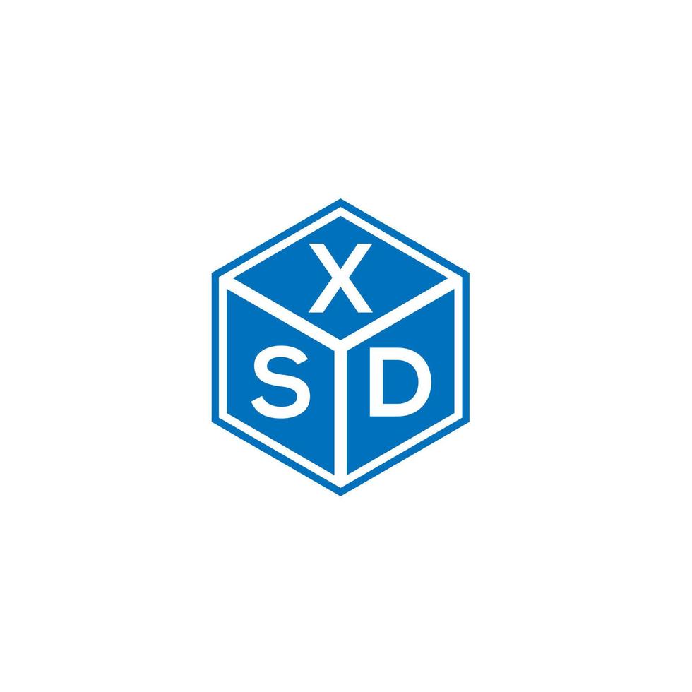 design de logotipo de carta xsd em fundo preto. conceito de logotipo de letra de iniciais criativas xsd. design de letra xsd. vetor