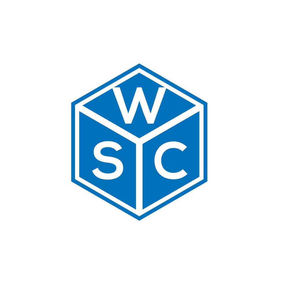 design de logotipo de carta wsc em fundo preto. conceito de logotipo de letra de iniciais criativas wsc. design de letra wsc. vetor