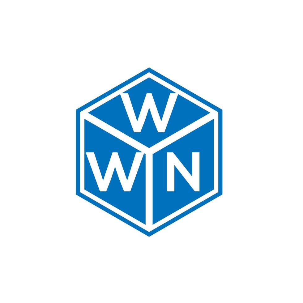 design de logotipo de carta wwn em fundo preto. conceito de logotipo de carta de iniciais criativas wwn. design de letra wwn. vetor