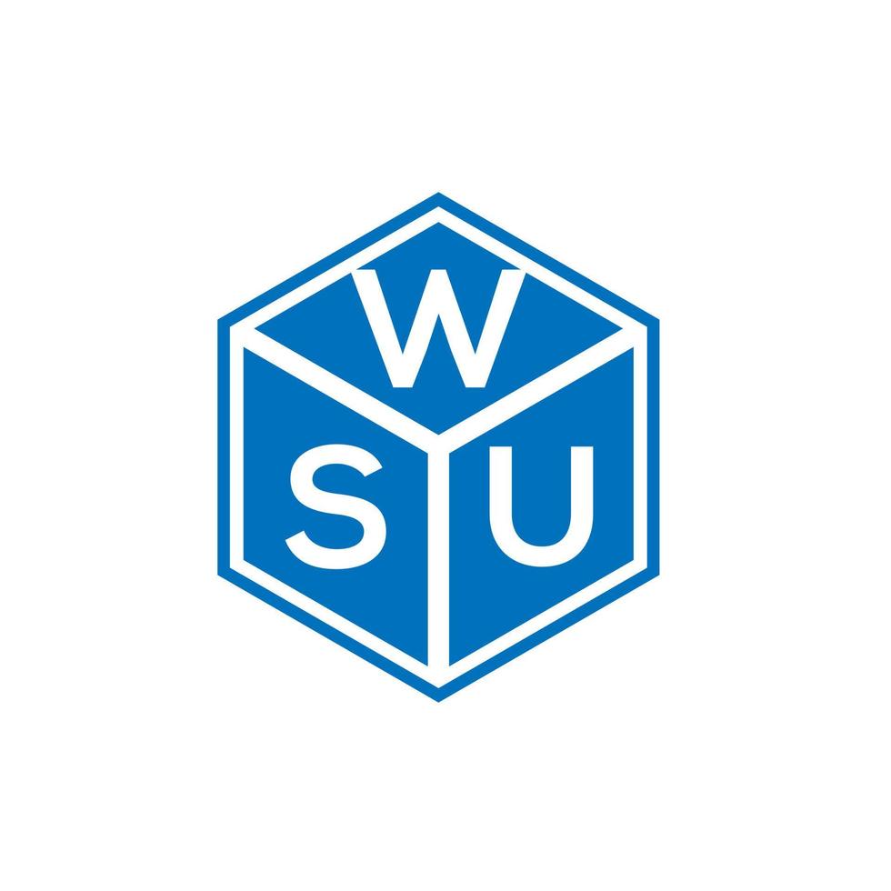 design de logotipo de carta wsu em fundo preto. conceito de logotipo de letra de iniciais criativas wsu. design de letra wsu. vetor