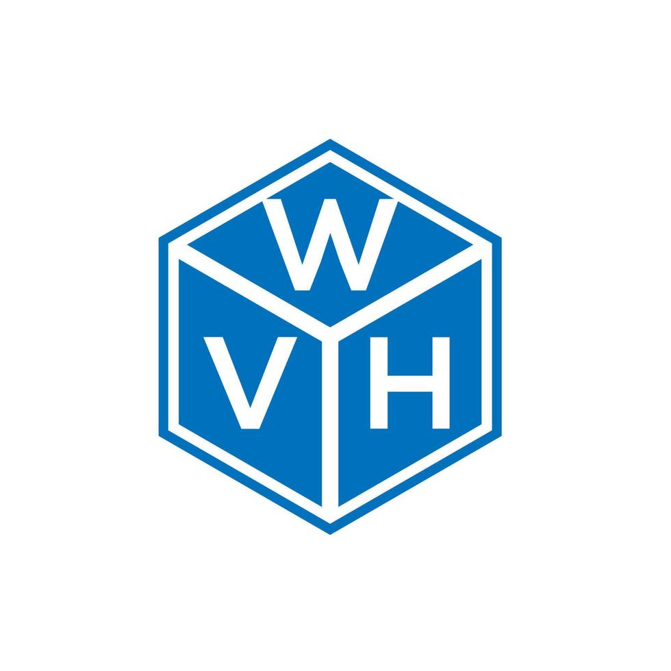 design de logotipo de carta wvh em fundo preto. conceito de logotipo de letra de iniciais criativas wvh. wvh design de letras. vetor
