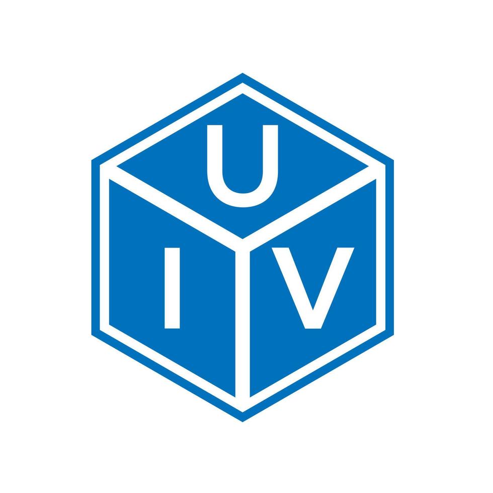 design de logotipo de carta uiv em fundo preto. conceito de logotipo de letra de iniciais criativas uiv. design de letra uiv. vetor