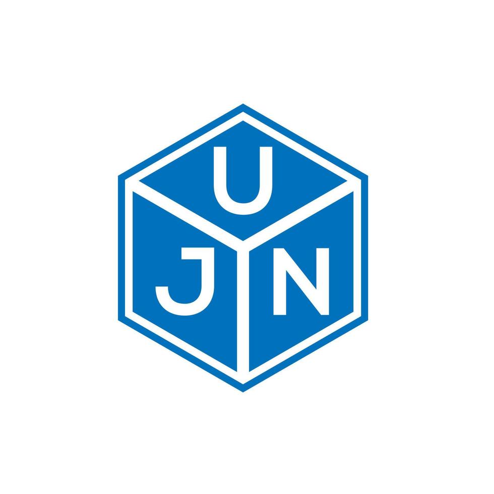 design de logotipo de carta ujn em fundo preto. conceito de logotipo de letra de iniciais criativas ujn. design de letra ujn. vetor