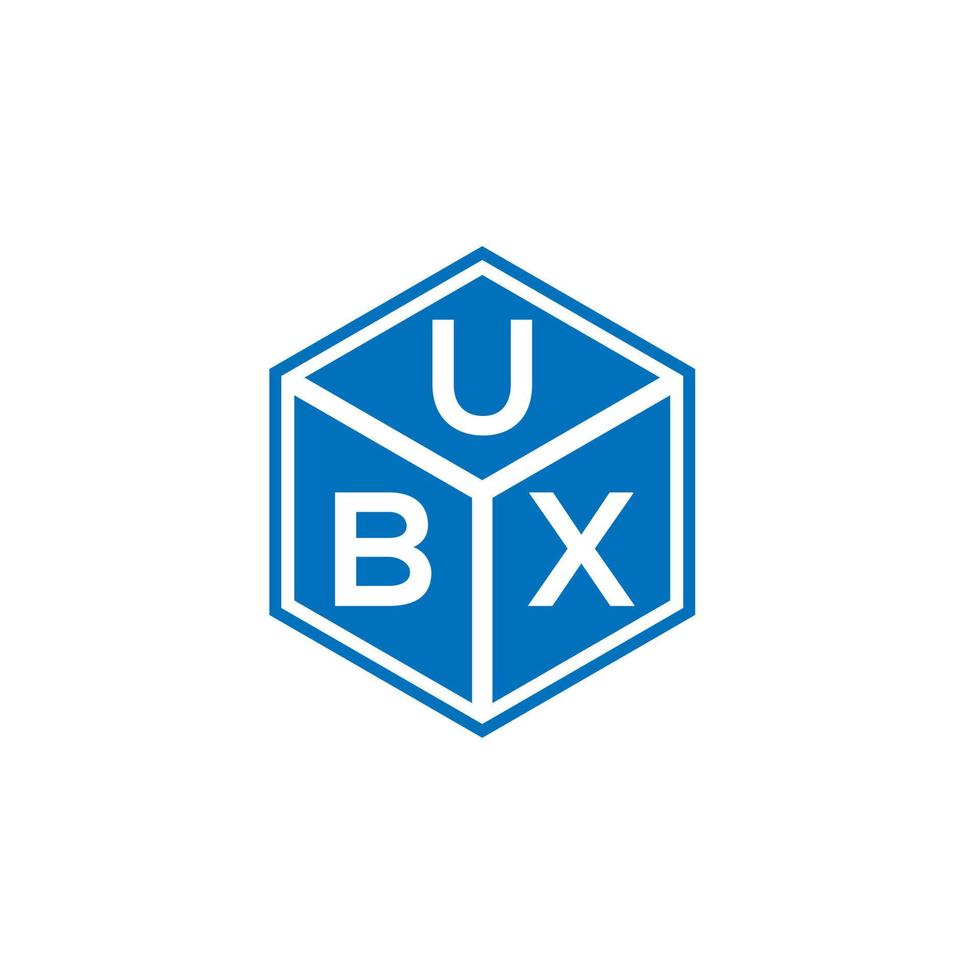 design de logotipo de carta ubx em fundo preto. conceito de logotipo de letra de iniciais criativas ubx. design de letra ubx. vetor