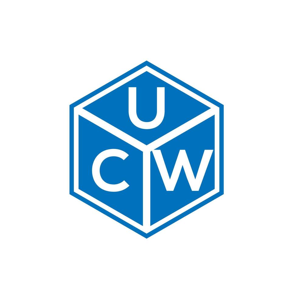 design de logotipo de carta ucw em fundo preto. conceito de logotipo de letra de iniciais criativas ucw. design de letra ucw. vetor