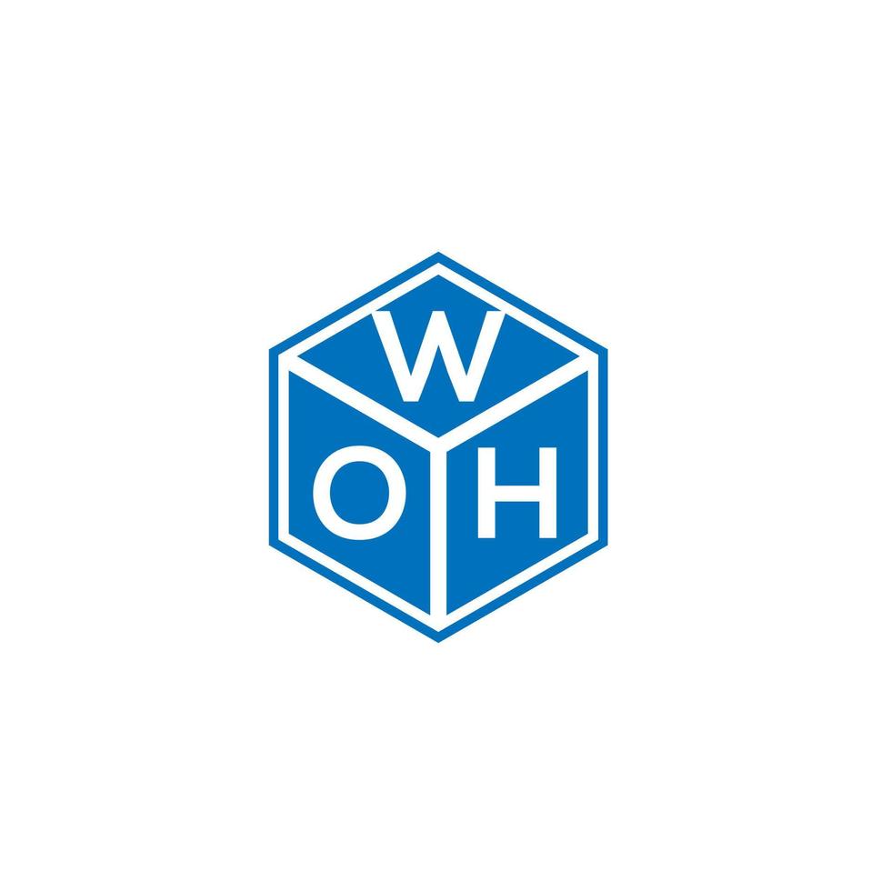 design de logotipo de carta woh em fundo preto. woh conceito de logotipo de letra de iniciais criativas. woh design de letras. vetor