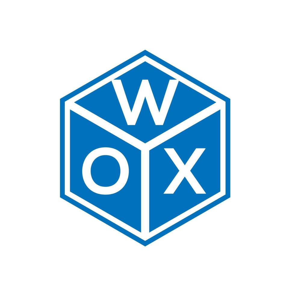 design de logotipo de carta wox em fundo preto. wox conceito de logotipo de letra de iniciais criativas. design de letra wox. vetor