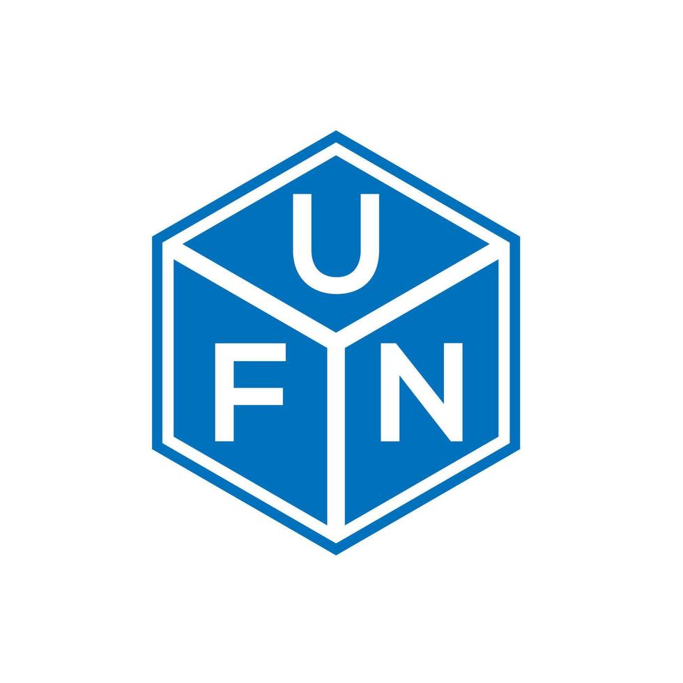 design de logotipo de carta ufn em fundo preto. conceito de logotipo de letra de iniciais criativas ufn. design de letra ufn. vetor