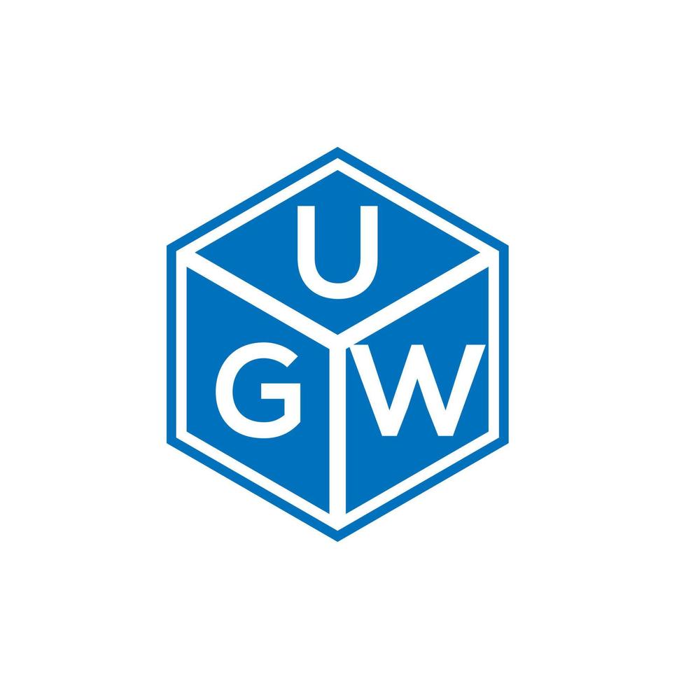design de logotipo de carta ugw em fundo preto. ugw conceito de logotipo de carta de iniciais criativas. design de letra ugw. vetor