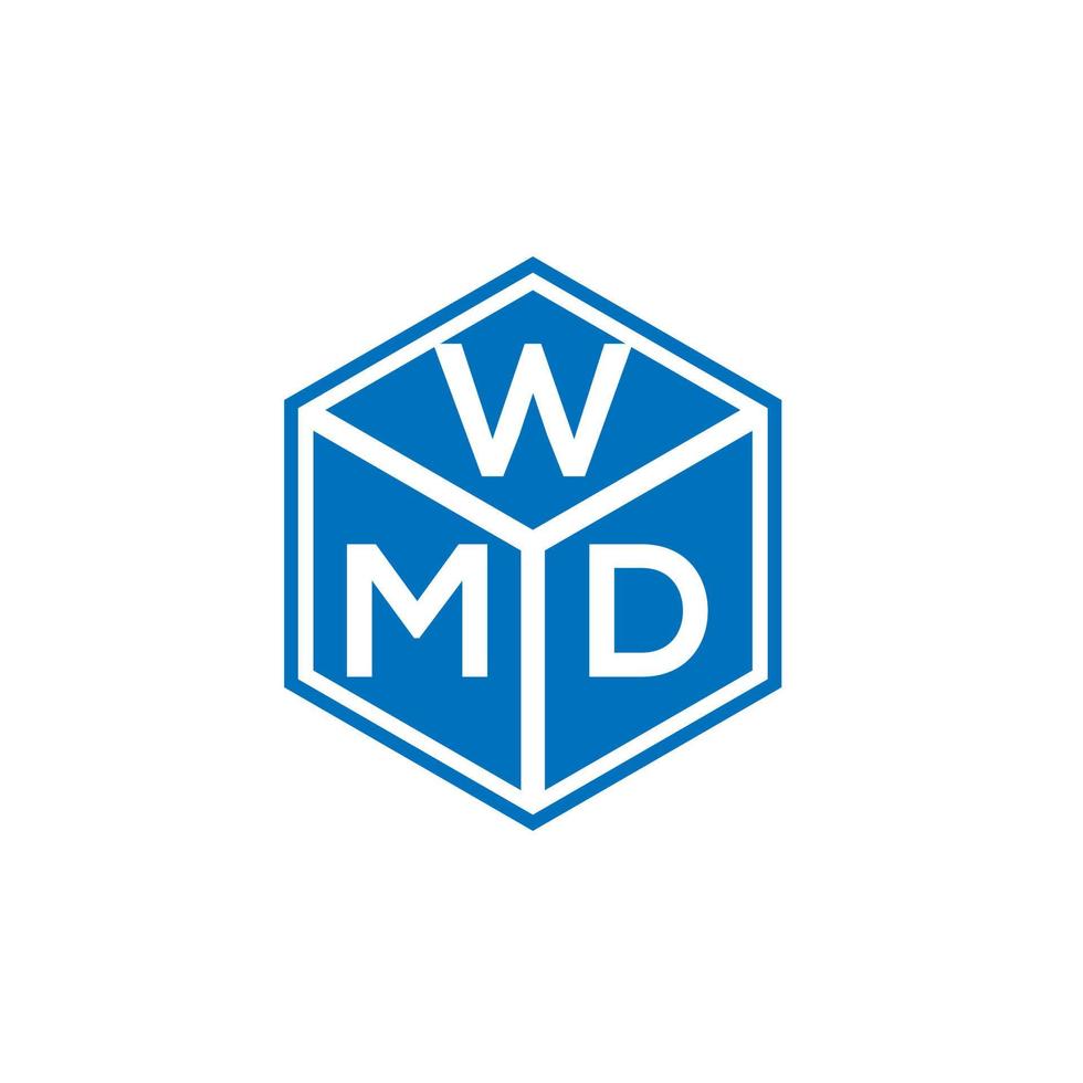 design de logotipo de carta wmd em fundo preto. conceito de logotipo de letra de iniciais criativas de wmd. design de carta de adm. vetor