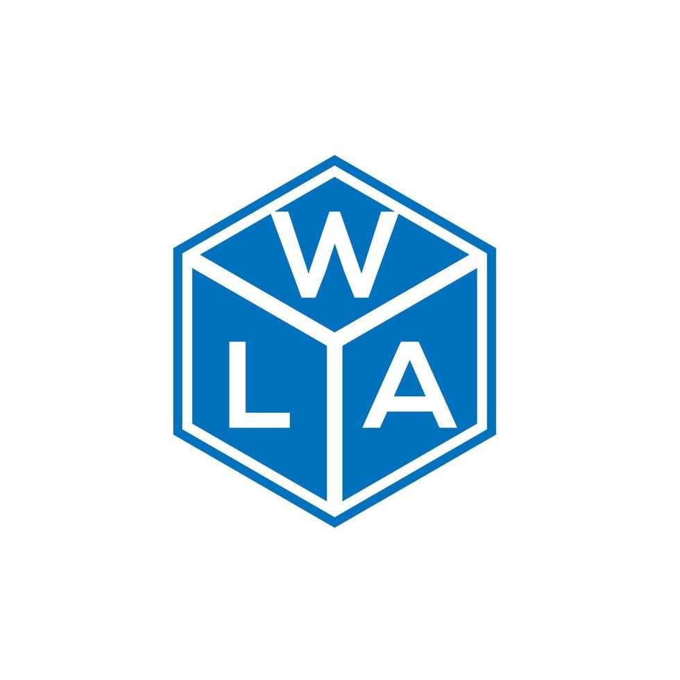 design de logotipo de carta wla em fundo preto. conceito de logotipo de letra de iniciais criativas wla. wla design de letras. vetor