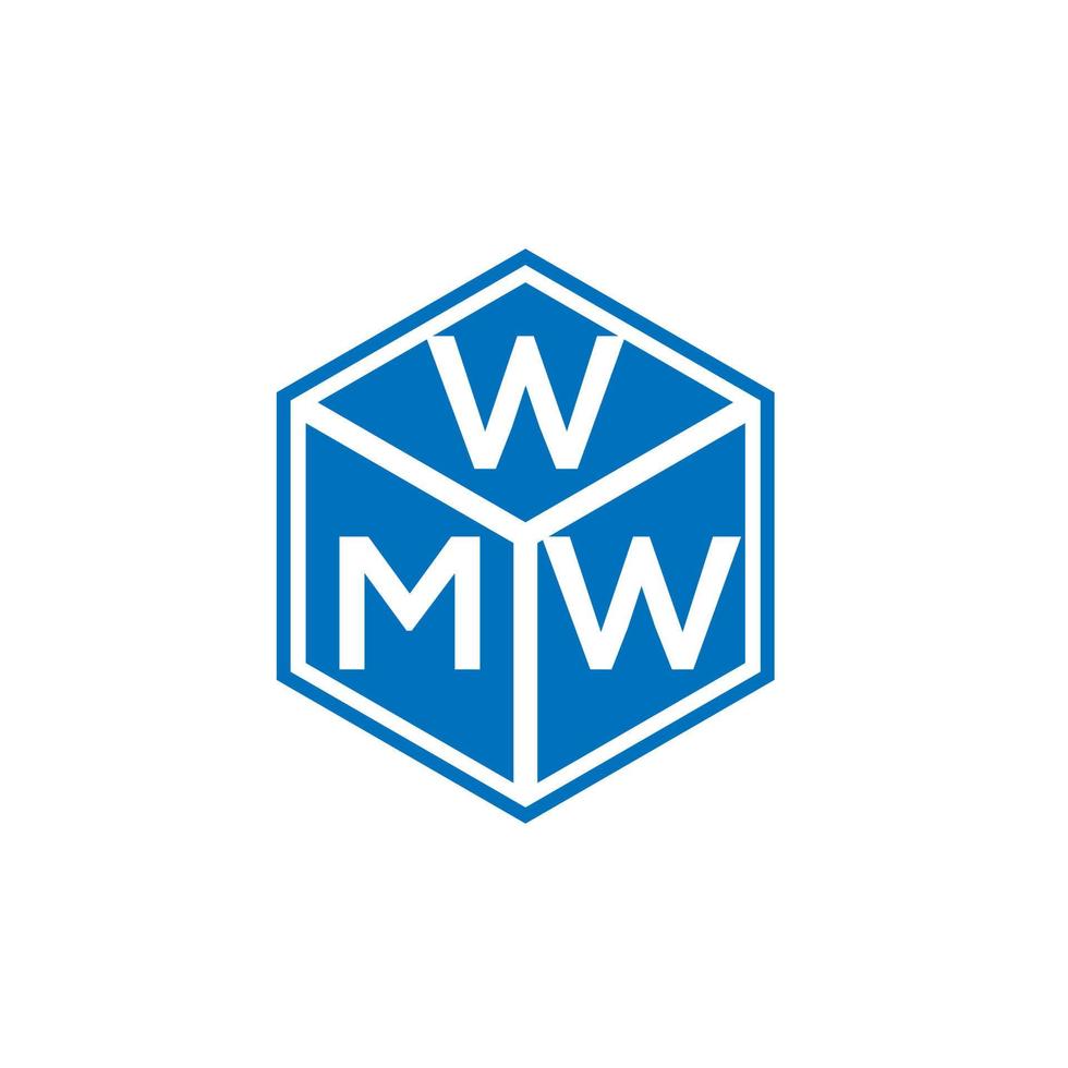 design de logotipo de carta wmw em fundo preto. conceito de logotipo de carta de iniciais criativas wmw. design de letra wmw. vetor